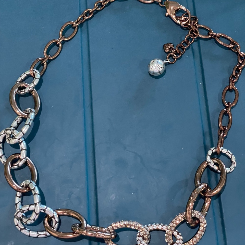 Lovely Brighton Pebble Pave Chocolate Crystal Necklace